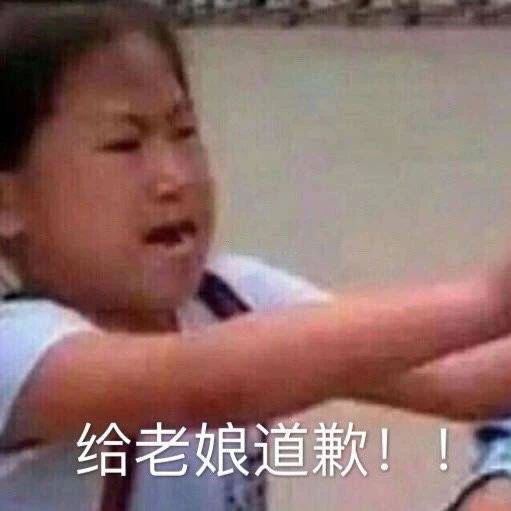 搞笑表情包拿图片哎呀,给老娘道歉
