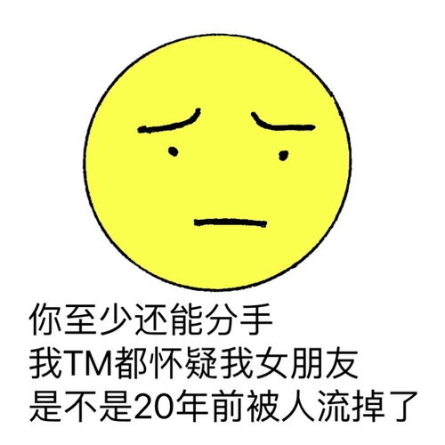 安慰表情包你至少还能分手,我tm都怀疑我女朋友是不是20年前被人流掉了