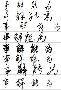 事,解,能,为连笔字怎么写好看