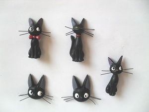 外贸出口正品宫崎骏魔女宅急便可爱黑头猫创意立体冰箱贴贴饰