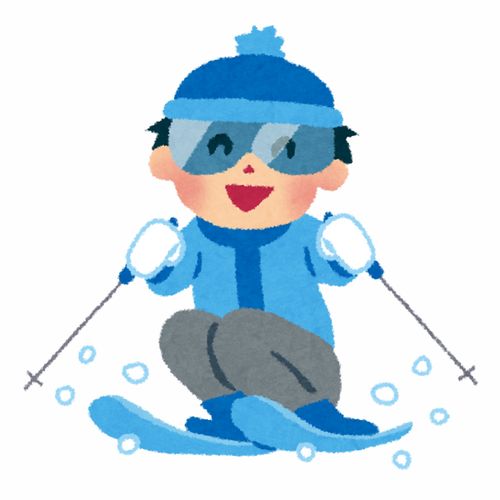 滑雪双板单板滑冰卡通插画免扣素材手绘png5插画运动比赛健身