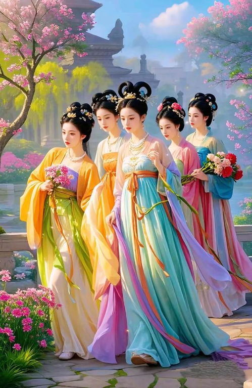 仙女下凡,貌美如花,五颜六色