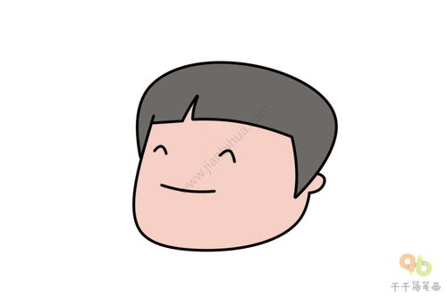 人物表情包开心的男孩简笔画