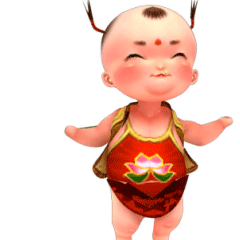 肚兜娃娃表情3d