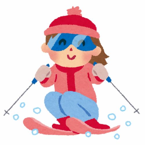 滑雪双板单板滑冰卡通插画免扣素材手绘png10插画运动比赛健身