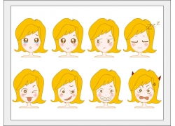 女孩面部表情图片