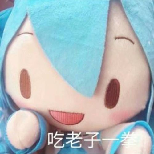 二次元表情2傻fufu初音未来表情包蓝绿色娃娃头发真实玩偶表情包