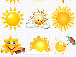 太阳手绘卡通可爱太阳公公夏日表情素材图片下载png素材