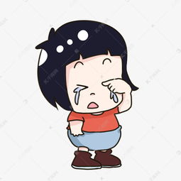 手绘卡通哭泣的小女孩素材图片免费下载千库网