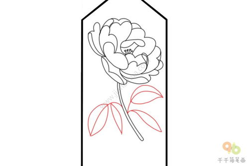 蔷薇花书签简笔画