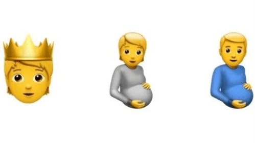 手机表情符号图解怀孕的男人