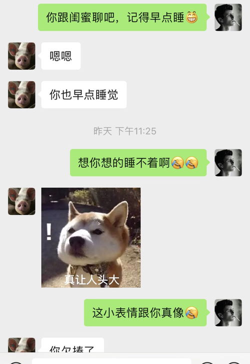 我对女孩说我想你想的睡不着,女孩给我发了个表情