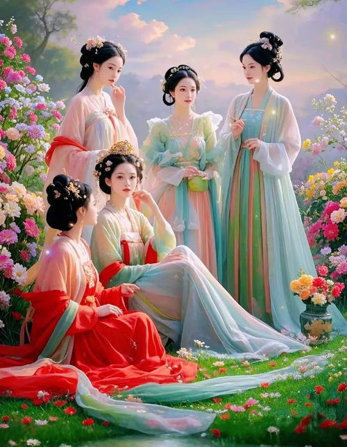 仙女下凡,貌美如花,五颜六色