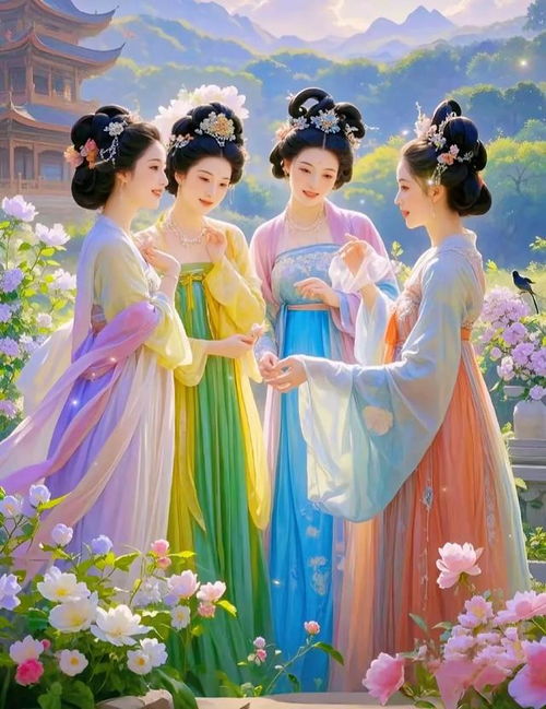 仙女下凡,貌美如花,五颜六色
