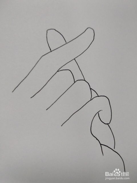 比心手势的简笔画法