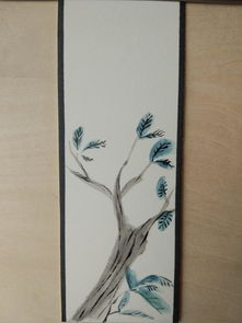 创意diy手绘画花鸟系列手绘书签之漂亮的小树
