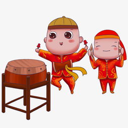 敲锣打鼓图片gif