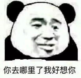 熊猫头撩妹表情包你去哪里了,我好想你