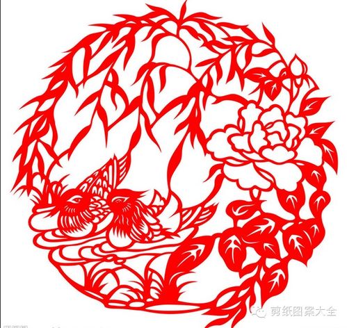 鸳鸯剪纸图案大全