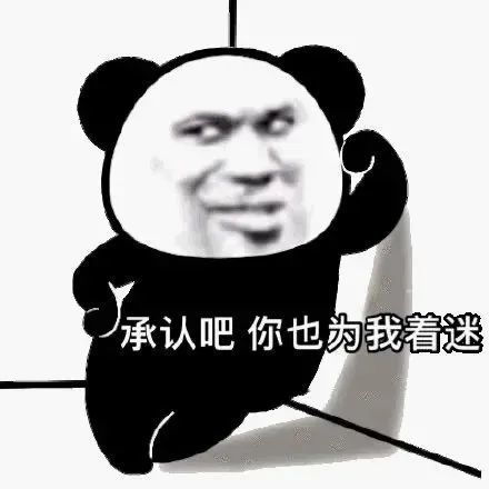 熊猫头表情包i承认吧你也为我着迷