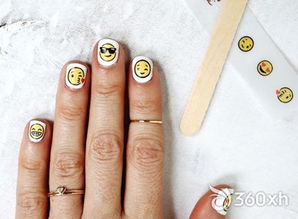 超萌emoji表情美甲教程图解