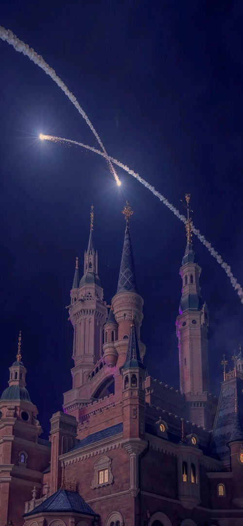 抖音迪士尼烟花背景图迪士尼城堡夜晚背景图微信迪士尼烟花背景图高清