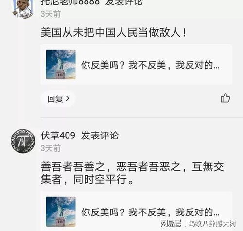 网友说人家美国又没欺负我,我凭啥反对人家