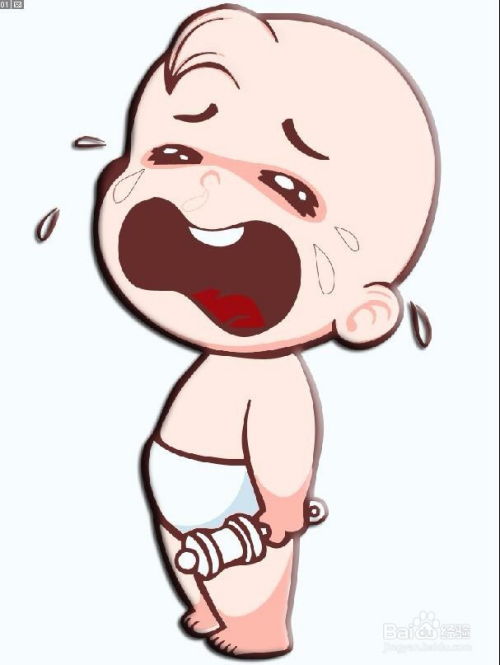 婴儿哭泣卡通图片绘制
