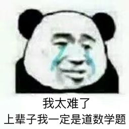 我太难了,上辈子我一定是道数学题流泪熊猫头表情包上辈子数学题太难熊猫表情